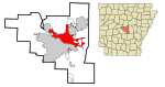 Pulaski County Arkansas Incorporated and Unincorporated areas North Little Rock Highlighted